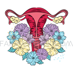 female reproductive medicine love print vector illustration