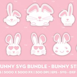 Cute bunny SVG bundle - Bunny stickers