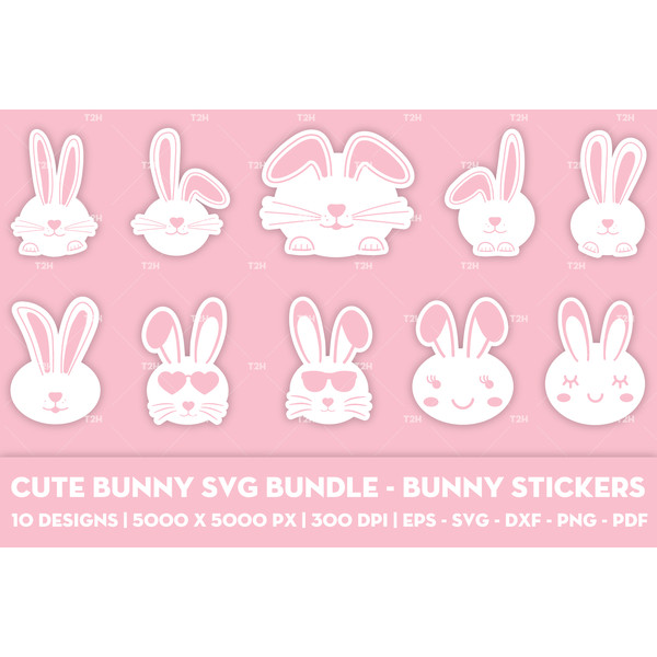 Cute bunny SVG bundle - Bunny stickers cover.jpg