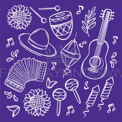 festival music brazil holiday hand drawn vector illustration