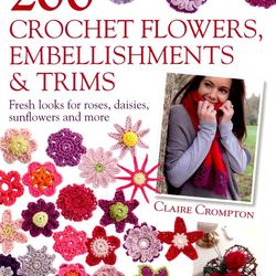 Digital Vintage Book Crochet Flowers, Embellishments and Trims