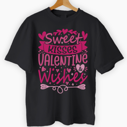 Sweet kisses Valentine Black Tee