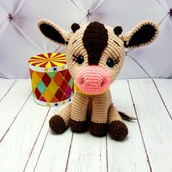 amigurumi calf pattern pdf, crochet toy diy, crochet cow pattern,