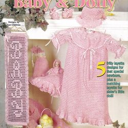 Digital Vintage  Crochet Patterns Layette for Baby and Dolly