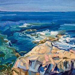 Rocky Mediterranean coast No.1 Painting.  Original oil painting,