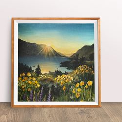 painting floral original art landscape artwork wall art decor on canvas