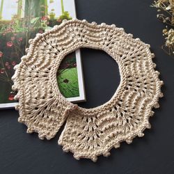 Knitted openwork collar for girls/ Beautiful knitted accessory