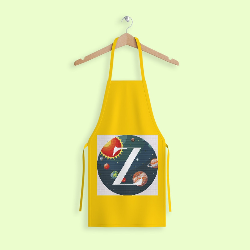 11 Letter Z Space galaxy Monogram bright color modern style cross stitch digital pattern for home decor and gift.jpg