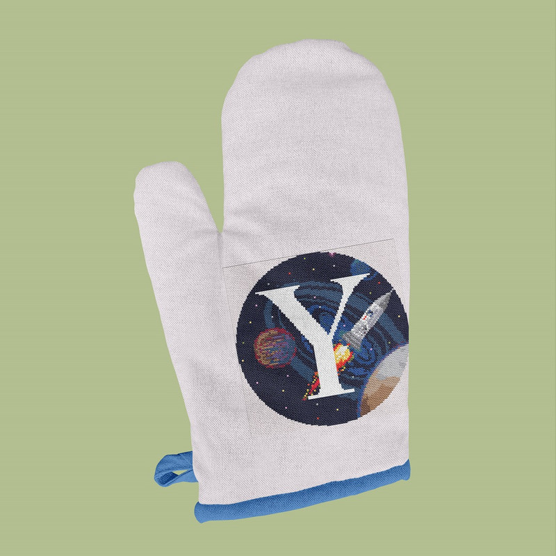 9 Letter Y Space galaxy Monogram bright color modern style cross stitch digital pattern for home decor and gift.jpg