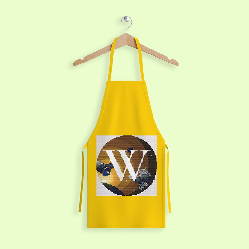 11 Letter W Space galaxy Monogram bright color modern style cross stitch digital pattern for home decor and gift.jpg