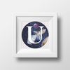 1 Letter U Space galaxy Monogram bright color modern style cross stitch digital pattern for home decor and gift.jpg