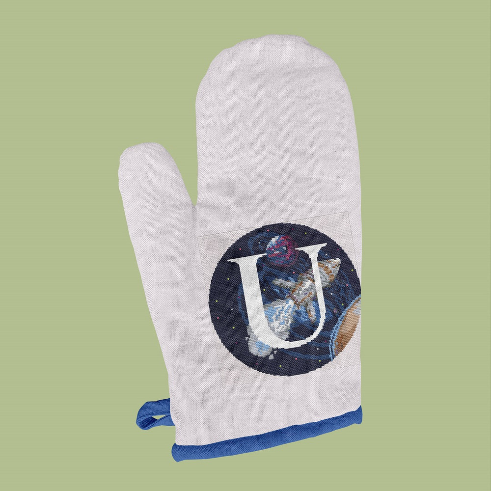 9 Letter U Space galaxy Monogram bright color modern style cross stitch digital pattern for home decor and gift.jpg