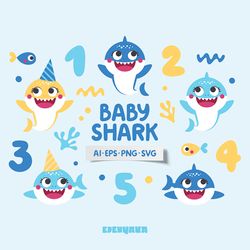 Baby Shark SVG, Baby Shark PNG, Baby Shark Birthday svg, Baby Shark boy
