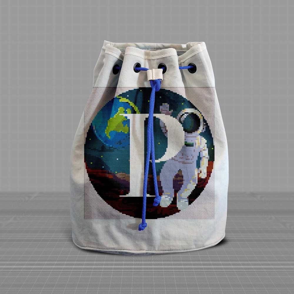 6 Letter P Space galaxy Monogram bright color modern style cross stitch digital pattern for home decor and gift.jpg