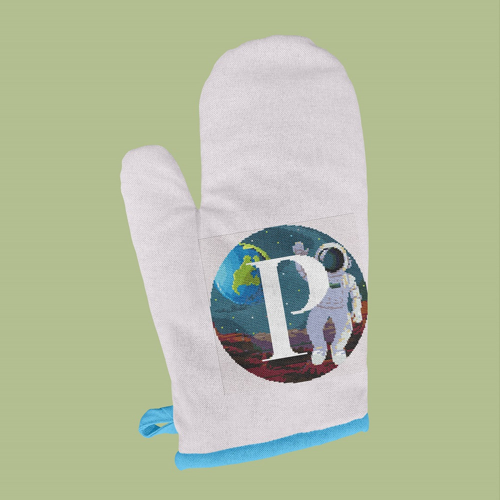 9 Letter P Space galaxy Monogram bright color modern style cross stitch digital pattern for home decor and gift.jpg