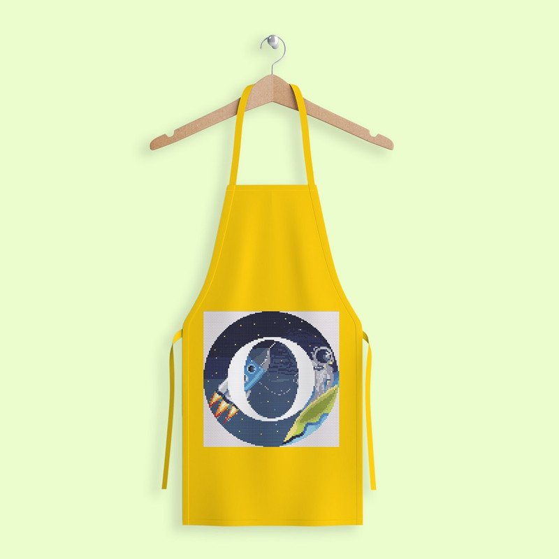 11 Letter O Space galaxy Monogram bright color modern style cross stitch digital pattern for home decor and gift.jpg