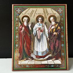 Saints Guriy, Samon and Aviv | Size: 4x4.7" ( 10 x 12 cm ) | Made in Russia