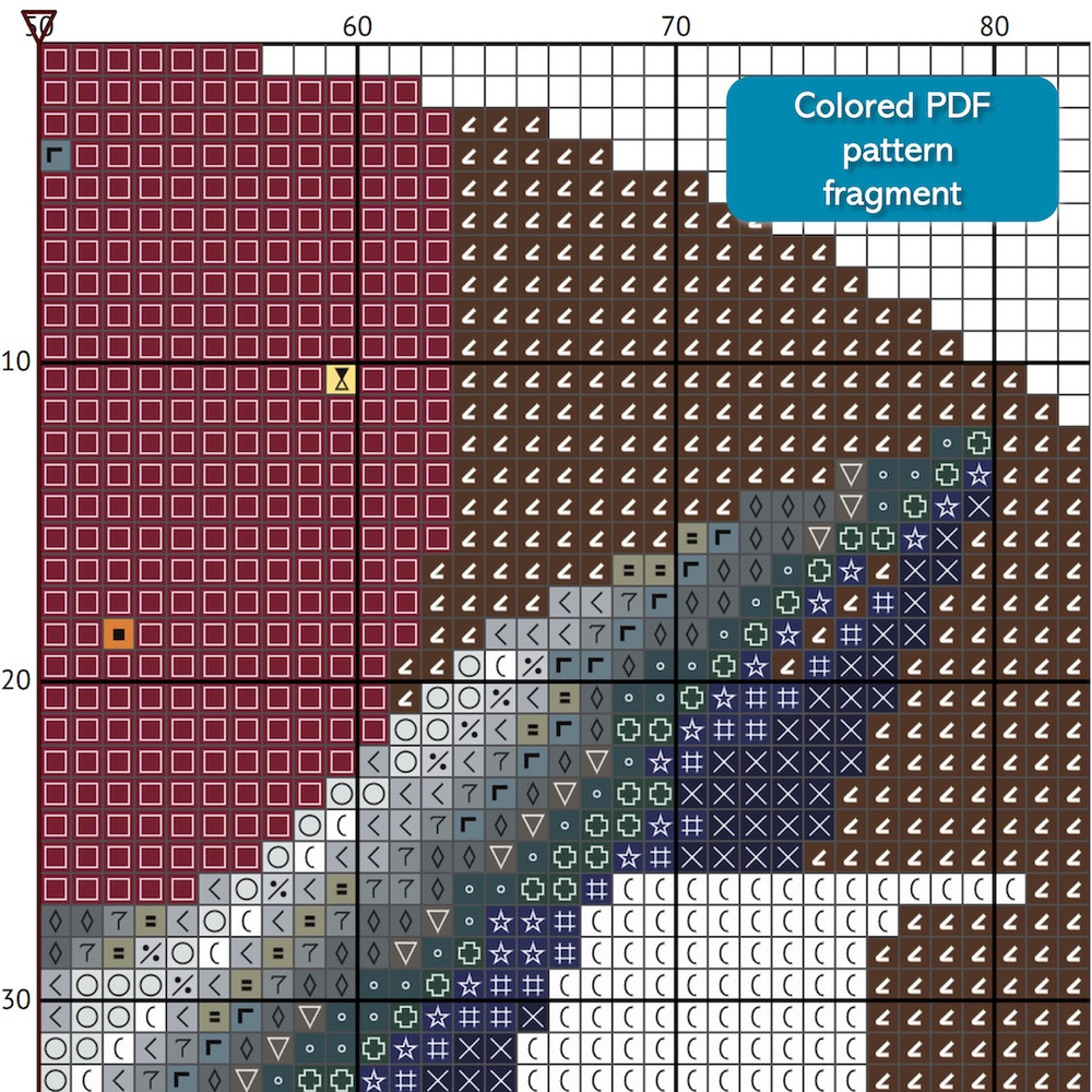 3 Letter M Space galaxy Monogram bright color modern style cross stitch digital pattern for home decor and gift.jpg