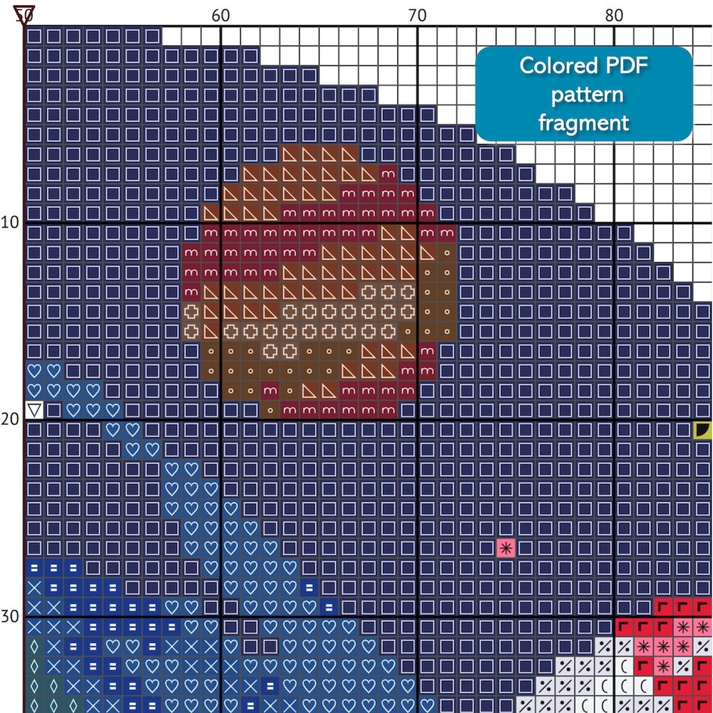 3 Letter L Space galaxy Monogram bright color modern style cross stitch digital pattern for home decor and gift.jpg