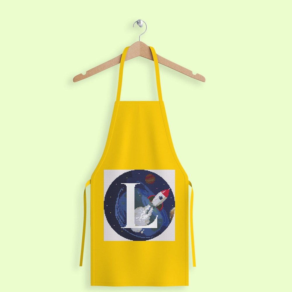 11 Letter L Space galaxy Monogram bright color modern style cross stitch digital pattern for home decor and gift.jpg