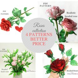 french beaded rose |  beaded flowers pattern | seed bead patterns | beading tutorial | 3d beaded flowers