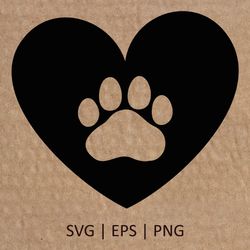 Cat Paw Heart SVG | Cat lover cut files SVG PNG | Cat lover Shirt Design Svg | Cricut Svg File Digital Download | 026