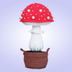 Mushroom room decor, crochet mushroom