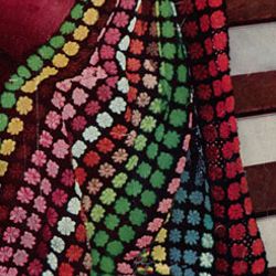 Vintage Crochet Pattern PDF, Flowery and Rustic Garden Crochet Afghan Blanket, Vintage Crochet Pattern PDF