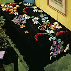 Vintage Crochet Pattern PDF, Digital Download, Bedspread, Crochet Blanket, Flower Fountain, Flower Afghan, Wildflower
