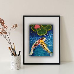 koi fish oil painting