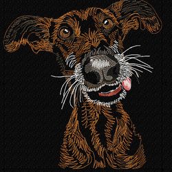 the dog is beautiful, cheerful | red dog | pet | security guard | watchman | embroidery design | stitching design