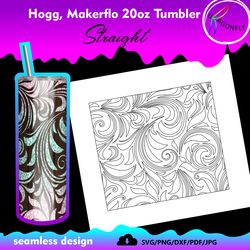 Swirls Burst Template for Hogg, Makerflo, and Other 20oz Straight Tumblers - 159