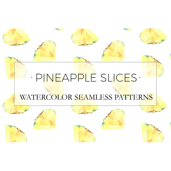 Watercolor pineapple patterns set