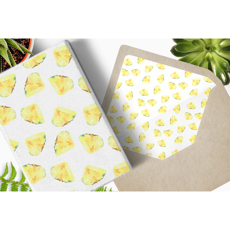 pineapple tropical pattern envelope and book
