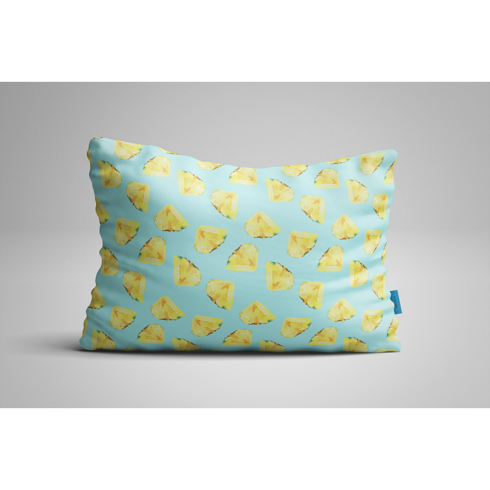 Blue tropical pattern pillow case