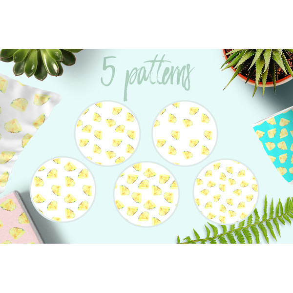 Pineapple seamless pattern variations