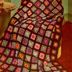 Vintage Crochet Pattern PDF, Granny Afghan, Blanket, Throw, Lapghan, Bedspread, Bed Cover Crochet Pattern PDF
