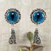 blue-glass-Siamese-cat-eye-earrings-silver-cat-earrings-evil-eye-protection-amulet-earrings-turquoise-sky-blue-clear-aqua-blue-earrings-jewelry