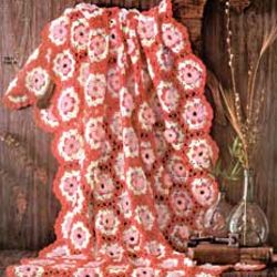 Vintage Crochet Pattern PDF, Loop Stitch Motif Afghan, Blanket Pattern Crochet, Crochet Flower Blanket, Digital Download