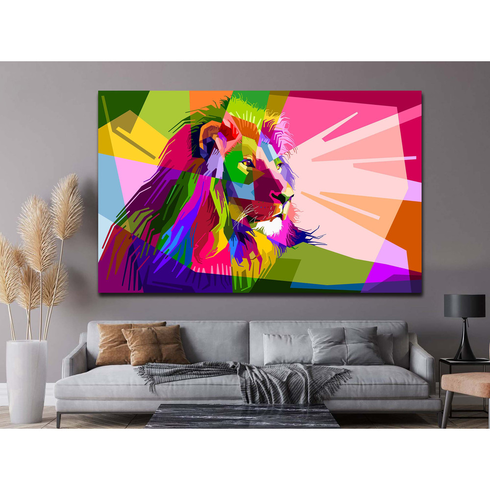 Colorful Lion Canvas Art , Lion Wall Art, , Animal Wall Art, Animal Canvas , Abstract Wall Art, Home Decor, Wall Decor, Oil Decor (1).jpg