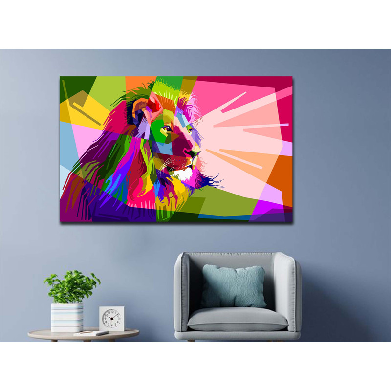 Colorful Lion Canvas Art , Lion Wall Art, , Animal Wall Art, Animal Canvas , Abstract Wall Art, Home Decor, Wall Decor, Oil Decor (4).jpg