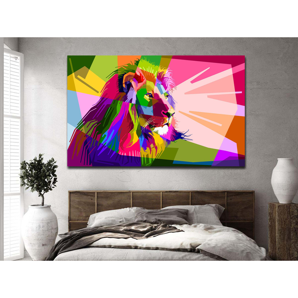Colorful Lion Canvas Art , Lion Wall Art, , Animal Wall Art, Animal Canvas , Abstract Wall Art, Home Decor, Wall Decor, Oil Decor (5).jpg
