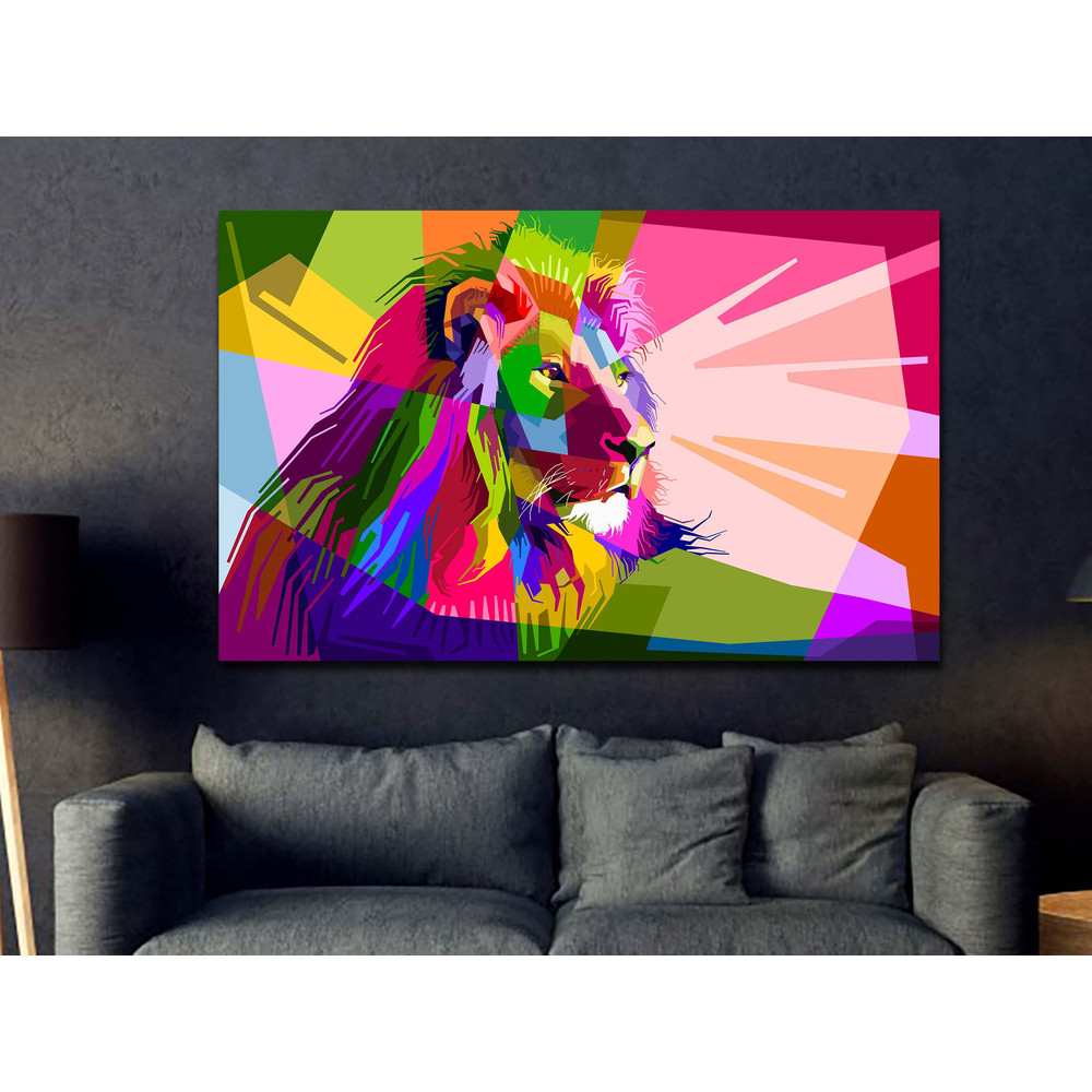 Colorful Lion Canvas Art , Lion Wall Art, , Animal Wall Art, Animal Canvas , Abstract Wall Art, Home Decor, Wall Decor, Oil Decor (6).jpg