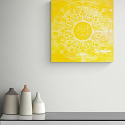 mandala manipura chakra spiritual home decor sacred geometry hindu painting