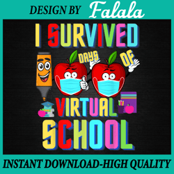 i survived 100 days, survived 100 days, virtual school png, 100th day of school png, digital download