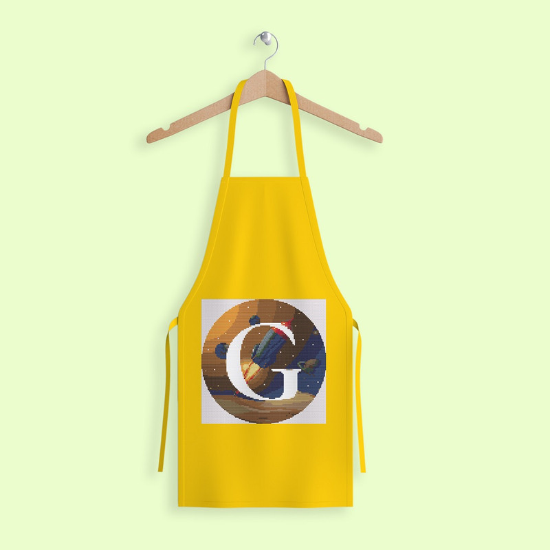 11 Letter G Space galaxy Monogram bright color modern style cross stitch digital pattern for home decor and gift.jpg