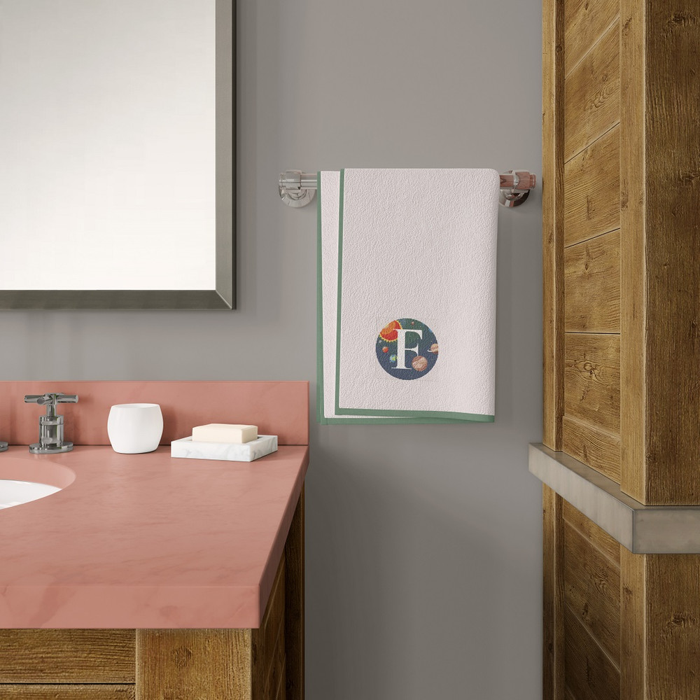 8 Letter F Space galaxy Monogram bright color modern style cross stitch digital pattern for home decor and gift.jpg