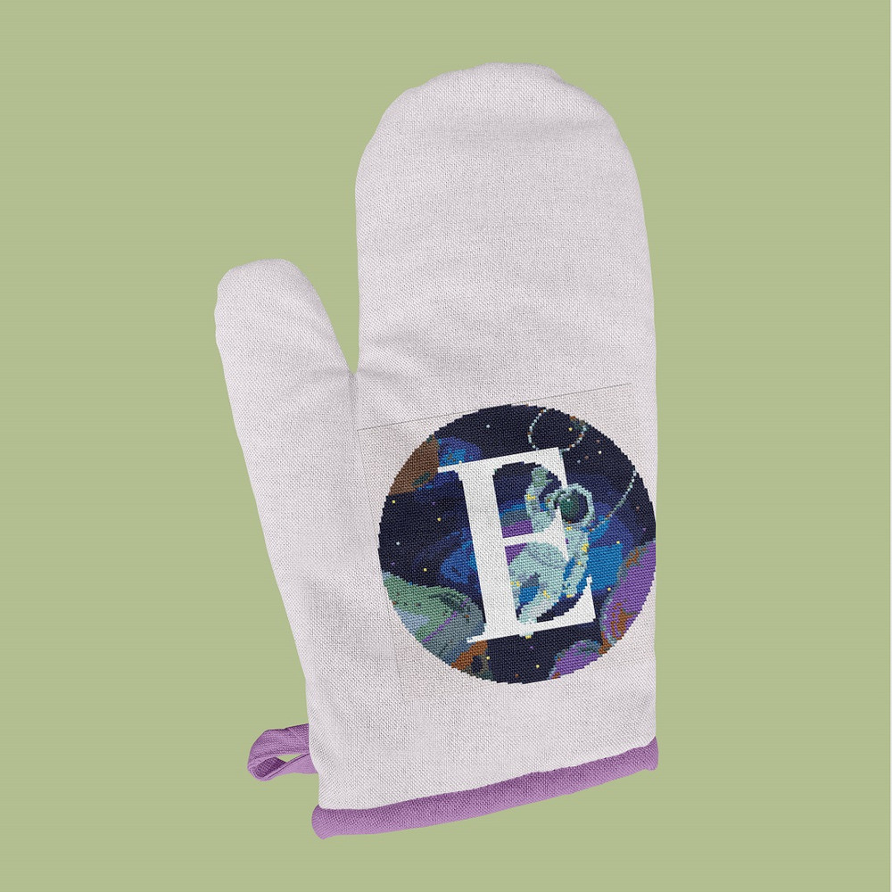 9 Letter E Space galaxy Monogram bright color modern style cross stitch digital pattern for home decor and gift.jpg