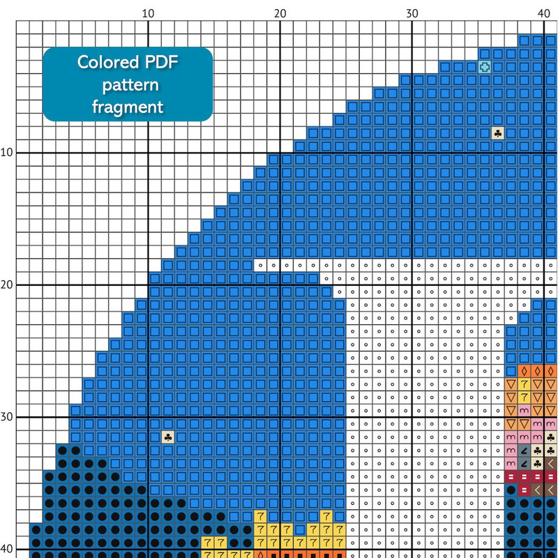 3 Letter D Space galaxy Monogram bright color modern style cross stitch digital pattern for home decor and gift.jpg