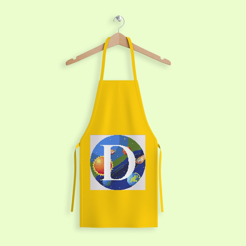 11 Letter D Space galaxy Monogram bright color modern style cross stitch digital pattern for home decor and gift.jpg